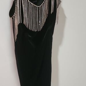 Revamped Black Mini Dress with Silver Details
